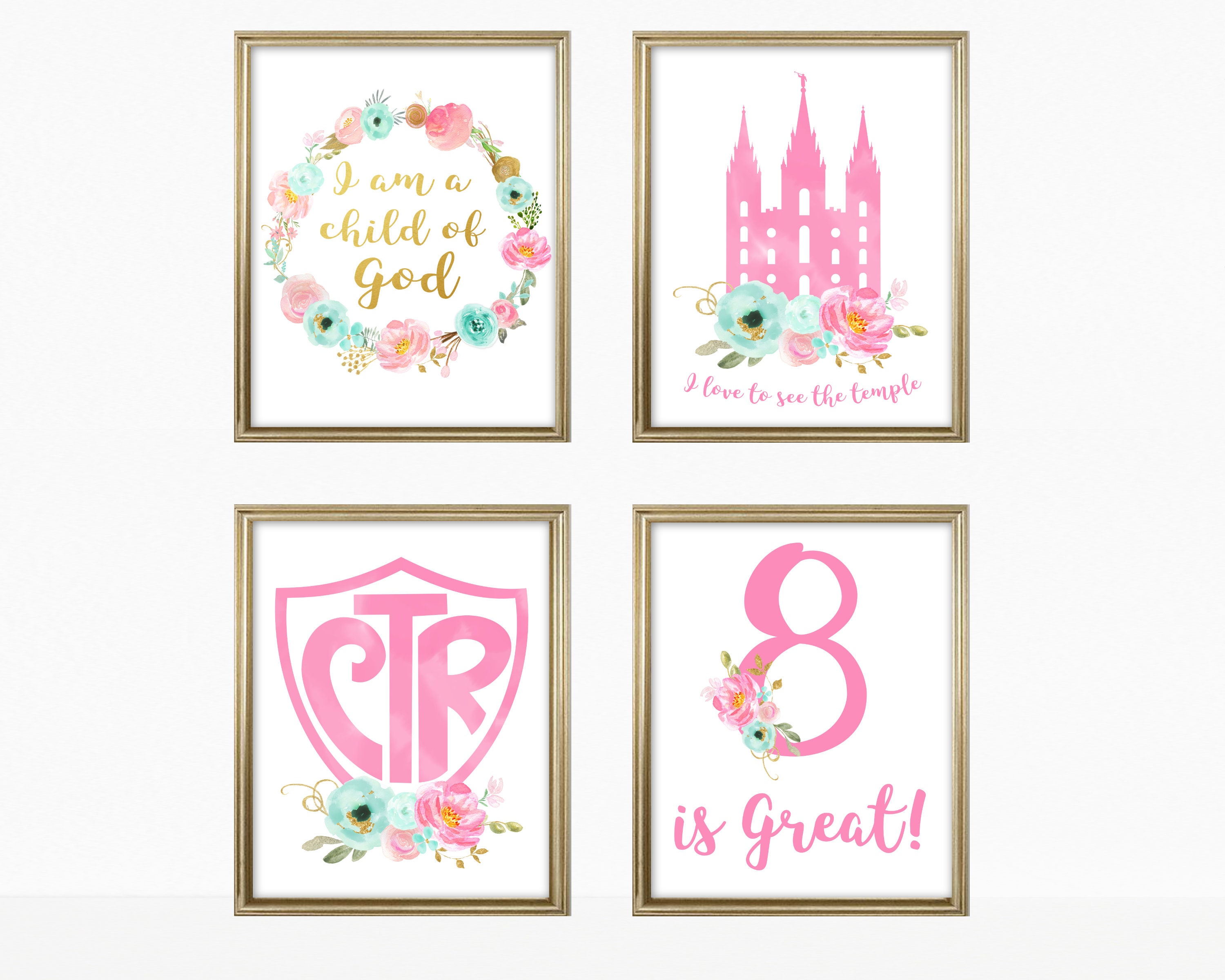 LDS Digital Print Set of 4: I Am a Child of God Temple 8 is - Etsy