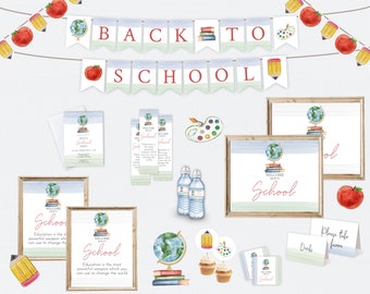Back to School Decor Party, Back to School Signs Invitation, First day of School, Back to School Motto