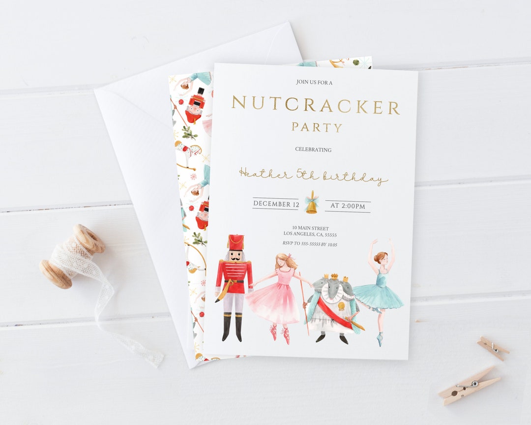 Nutcracker Birthday Party Invitation Printable Birthday - Etsy