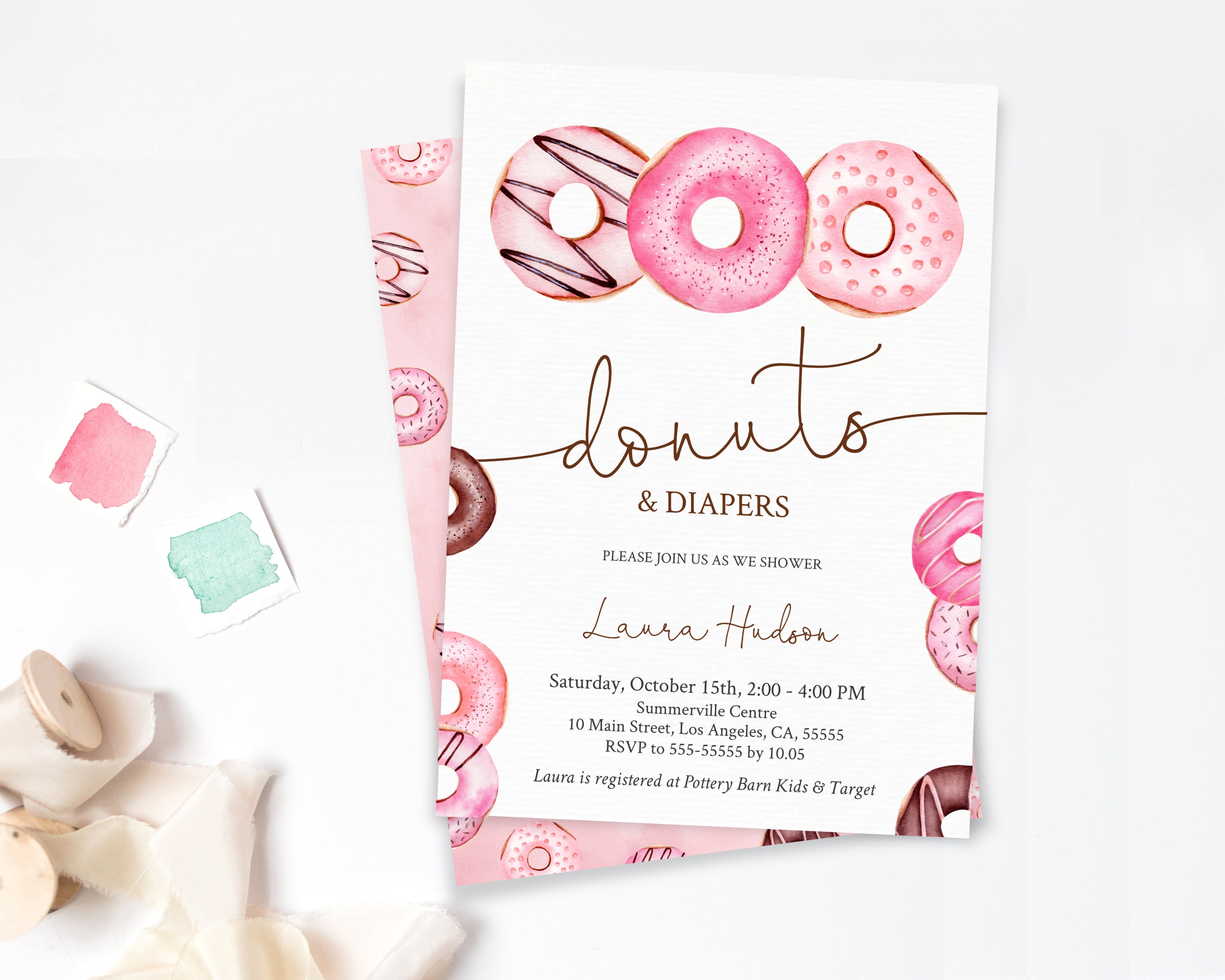 Donuts & Diaper Baby Shower Invitation Printable Baby Shower - Etsy