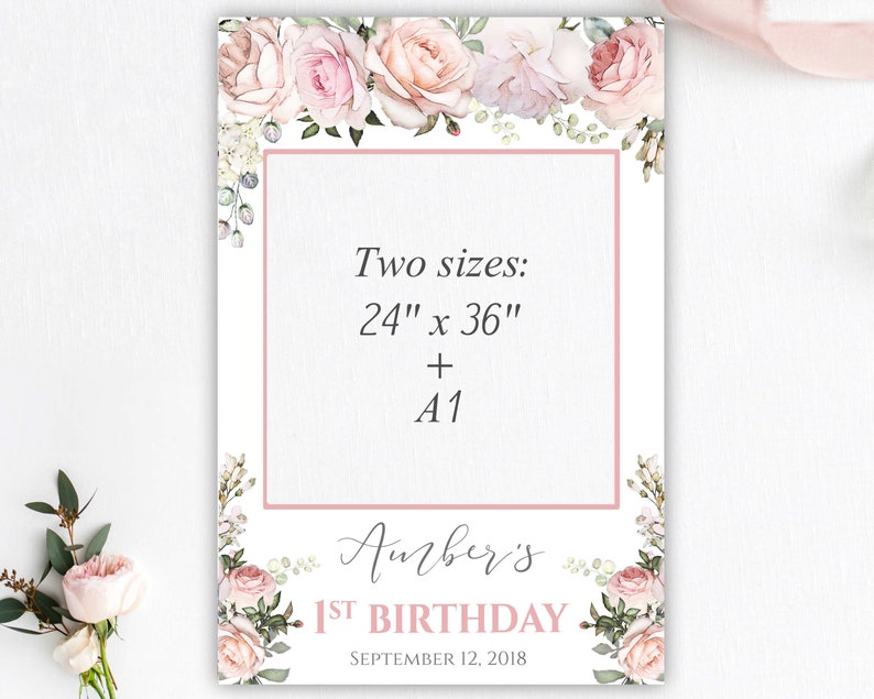 Birthday Photo Booth Frame Printable Photo Frame Editable Etsy