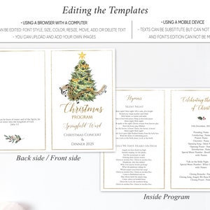 Christmas Concert Program Template: Foldable Printable (digital ...