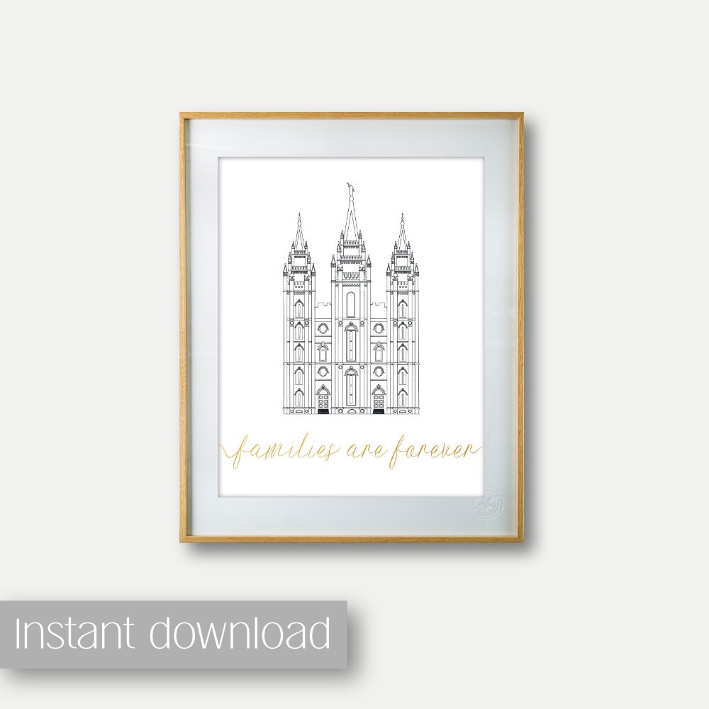 Set of 3 LDS Printable Salt Lake Temple the Family - Etsy