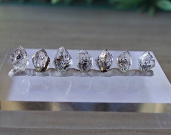 14.4g Herkimar Diamond Crystal Quartz with Inclusions  , 15pcs Jewelry Grade Diamond Quartz Crystal from New York , Size 12mm-15.4mm