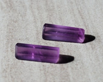 2pcs Amethyst Crystal Grape Jelly from Brazil  , Rich Purple Amethyst Gemstone, Unpolished Faceted Amethyst Pair