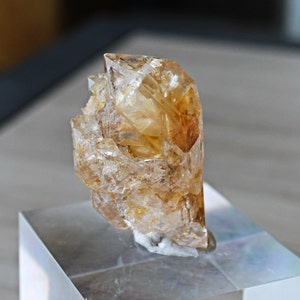 Golden Skeletal Quartz Crystal with Rainbow | Elestial Quartz | Cathedral Quartz | Window Skeletal Quartz/ Crystal for Gift / Spiritual gift