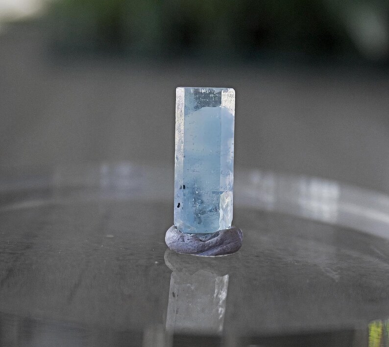 Lápis de cristal de água-marinha terminado de Shigar, Paquistão, berilo azul natural de água-marinha fina, minerais de água-marinha e espécimes imagem 5