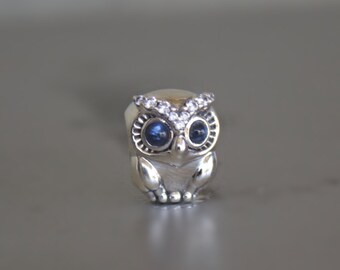 KUPandora Charm SPARKLING OWL  / 798397NBCB/ PANDORA charm/ Pandora bracelet charm/ Owl Charm