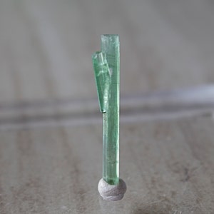 Long Apple Green Tourmaline Crystal , Twin Tourmaline, Green Tourmaline Specimen , Tourmaline Raw Stick