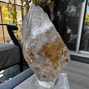 Skeletal Elestial Quartz Crystal With Clay Inclusion  | Akashic Record Keeper Quartz | Window Crystal | Fenster Quartz