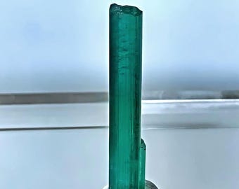 34mm Large Emerald Green Tourmaline, Large vibrant natural  green tourmaline crystal, AAA grade tourmaline gemstone