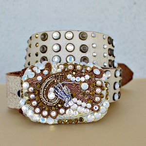 Vintage Swarovski Crystal Handmade Belt Buckle image 3