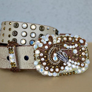 Vintage Swarovski Crystal Handmade Belt Buckle image 2