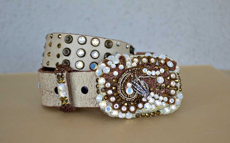 Vintage Swarovski Crystal Handmade Belt Buckle image 2