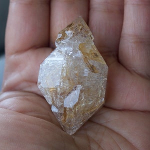 Beautiful Elestial Quartz Crystal , Double Terminated Skeletal Quartz, Fenster Quartz, Window Quartz, Cathedral Quartz ,Golden Healer Quartz
