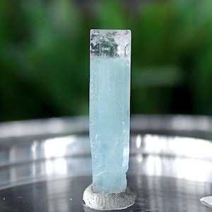 Blue Beryl Aquamarine Crystal | Long Transparent Top Natural Aquamarine Pencil Raw Gemstone | Pakistan Aquamarine Specimens and Minerals