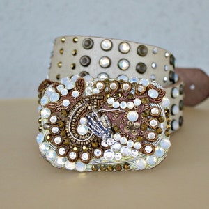 Vintage  Swarovski Crystal Handmade Belt Buckle
