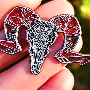 Carved Ram Enamel Pin (Eye of Ram)