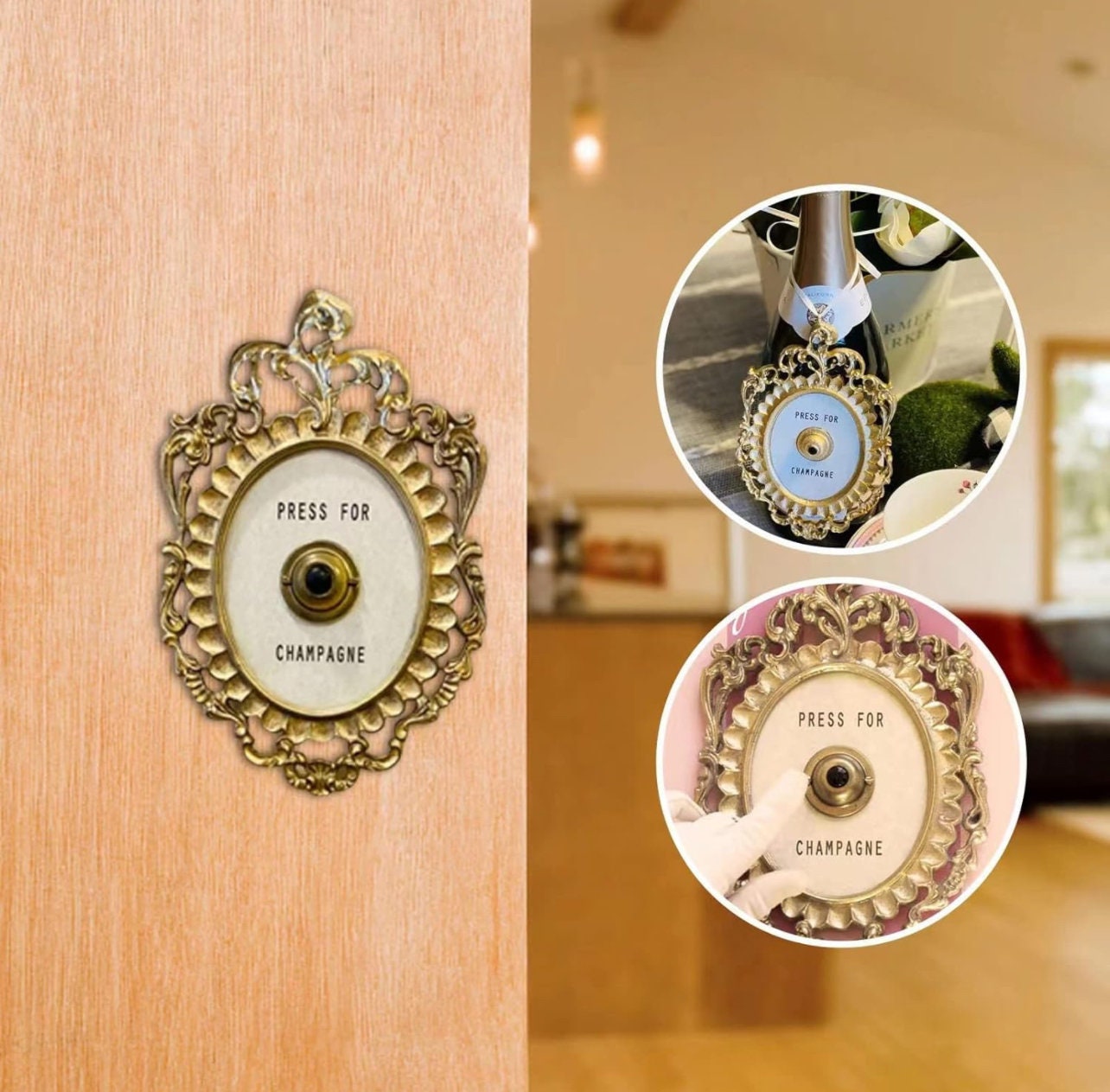 Press For Champagne Button, Ring Mini Press For Champagne