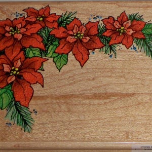 POINSETTIA CORNER rubber stamp by STAMPENDOUS image 1