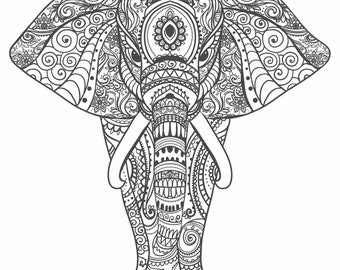 Download Elephant mandala svg | Etsy