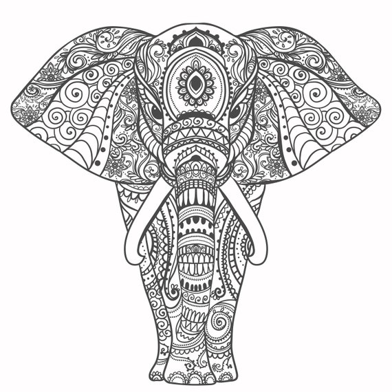 mandala elephant svg file instant download | Etsy