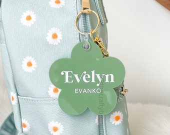 Backpack Name Tag, Custom Acrylic Keychain, Daisy Keychain, Personalized Acrylic Keychain, Backpack Name Tags, Pre School Bag Tag, Name Tag