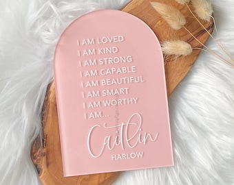Acrylic Affirmation Sign for Kids, Kids Affirmations, Personalized Affirmation Sign, Positive Affirmation Sign, Mindful Nursery Decor