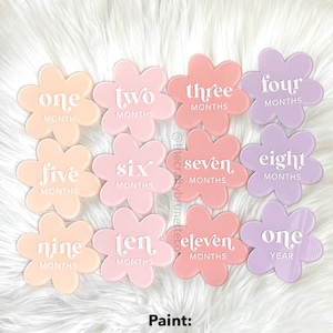 Ensemble d'étapes importantes en acrylique Daisy, Ensemble d'étapes importantes du mois, Disques acryliques d'étapes importantes, Cartes d'étapes importantes pour bébé, Accessoires photo mensuels, Jalons Daisy