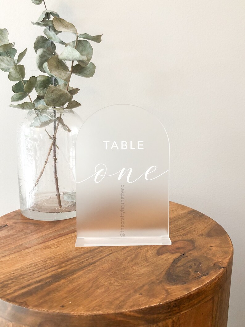 Acrylic Table Numbers With Stand Arch Wedding Table Numbers Etsy