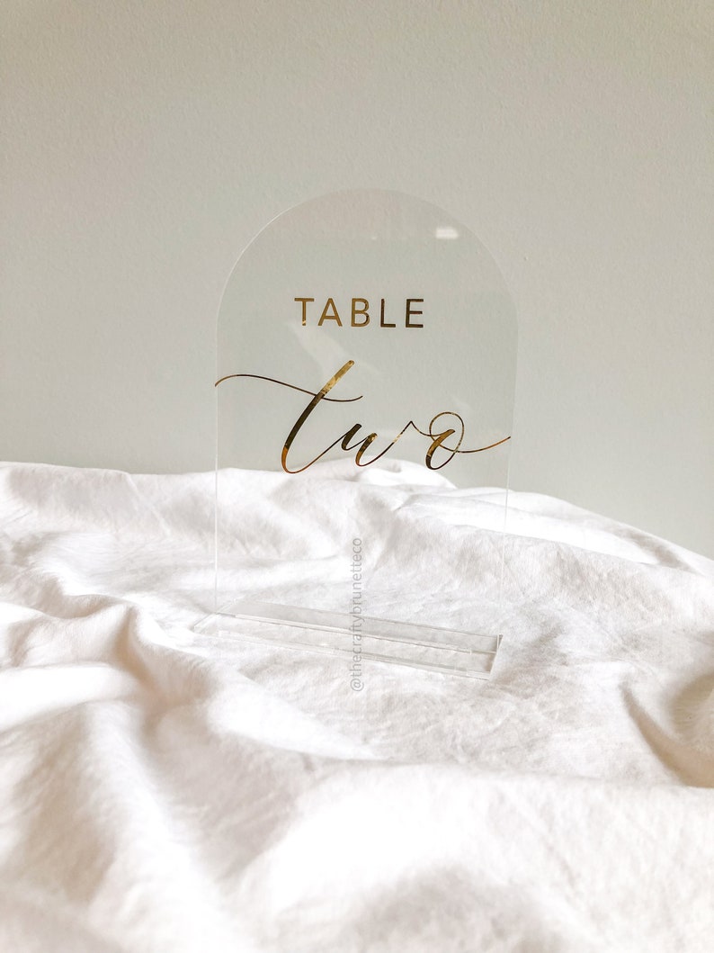 Acrylic Table Numbers With Stand Arch Wedding Table Numbers Etsy