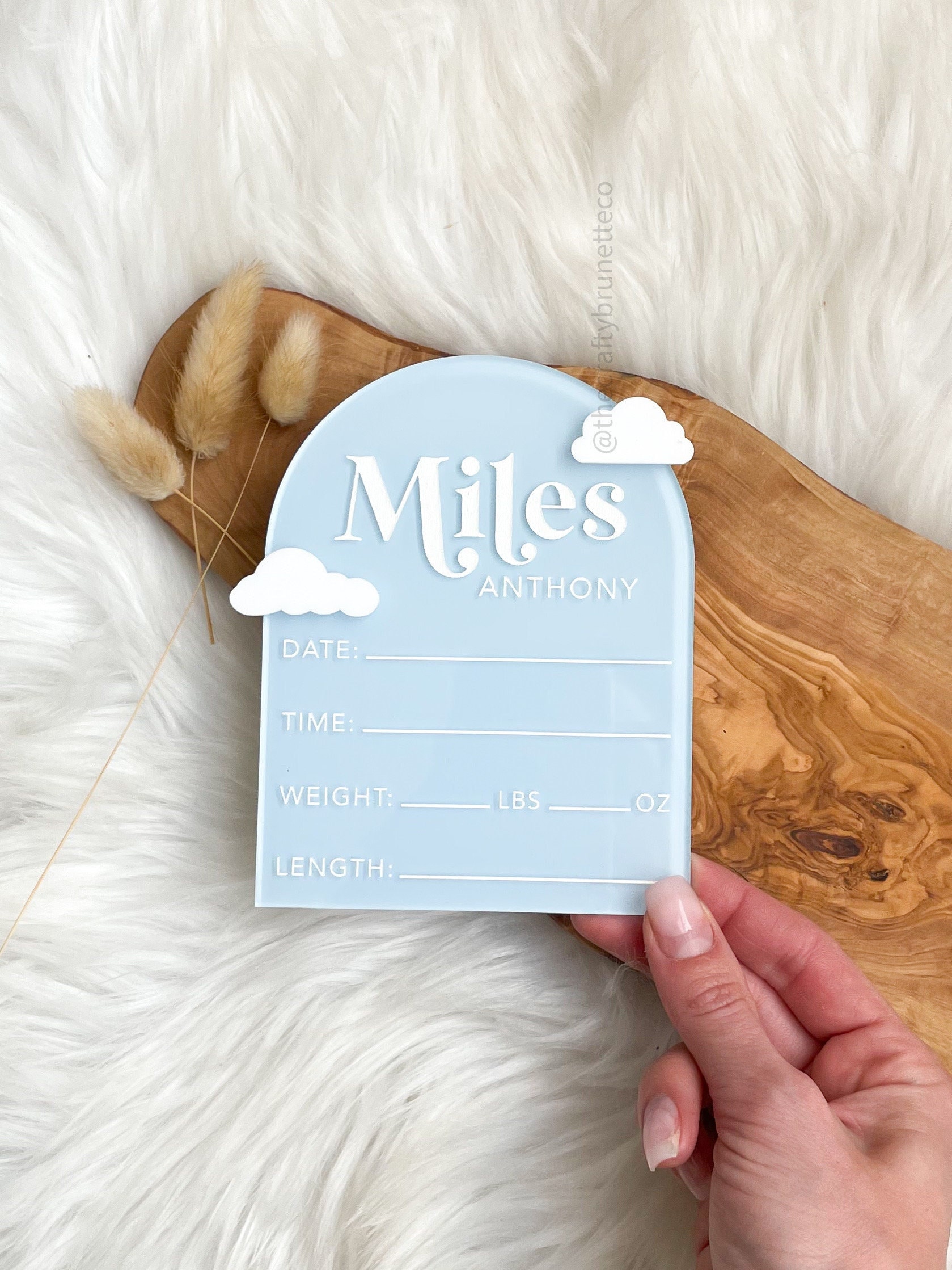 Cloud Birth Stat Sign for Baby, Baby Birth Announcement, Acrylic Birth Stat Sign, Baby Name Announcement Sign, Birth Stats Announcement Sign