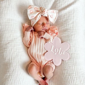 Daisy Baby Sign, Boho Baby Birth Announcement, Acrylic Name Plaque, Name Reveal Plaque, Baby Name Announcement, Acrylic Baby Announcement