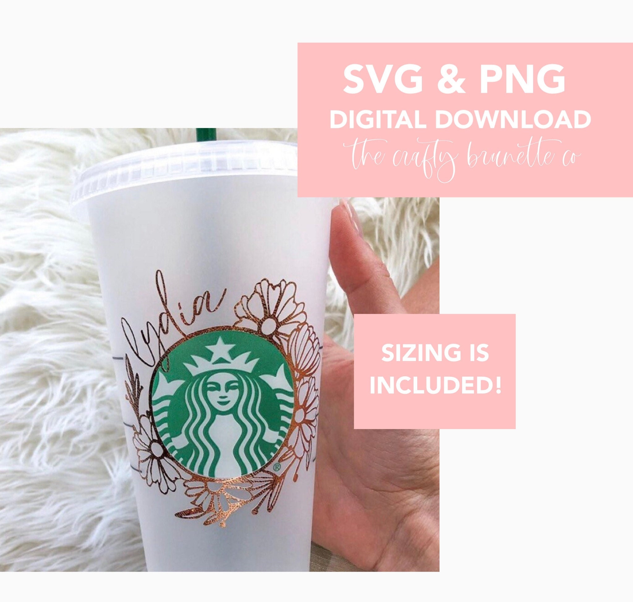 Floral Wreath Starbucks Cups Svg's 