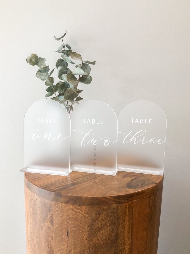 Acrylic Table Numbers With Stand Arch Wedding Table Numbers Etsy