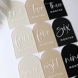 Ensemble d'étapes importantes en acrylique Arche, Ensemble d'étapes importantes du mois, Disques acryliques d'étape importante, Cartes d'étape importante pour bébé, Accessoires photo mensuels, Cadeau de baby shower