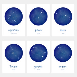 Virgo Print Star Sign Print Constellation Print August / - Etsy