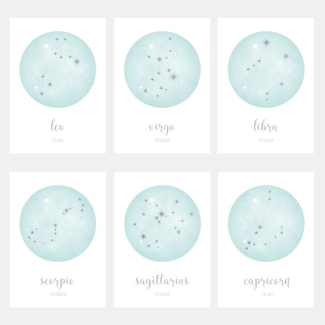 Virgo Print Star Sign Print Constellation Print August / | Etsy