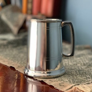 Stunning 1 Pint Pewter Tankard with Glass Base engraved with your message Groom Dad Grandad Father's Day Wedding Anniversary image 2