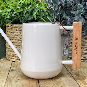 Personalised Engraved Indoor Watering Can. Your message laser engraved in the handle. Great personal gift for gardeners of all ages!