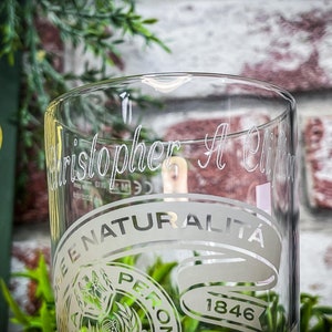 Engraved Peroni Nastro Azzurro Glass. Available in Pint or Half-Pint Engraved with your message. Great for Dad or any Italian Beer Lover zdjęcie 9