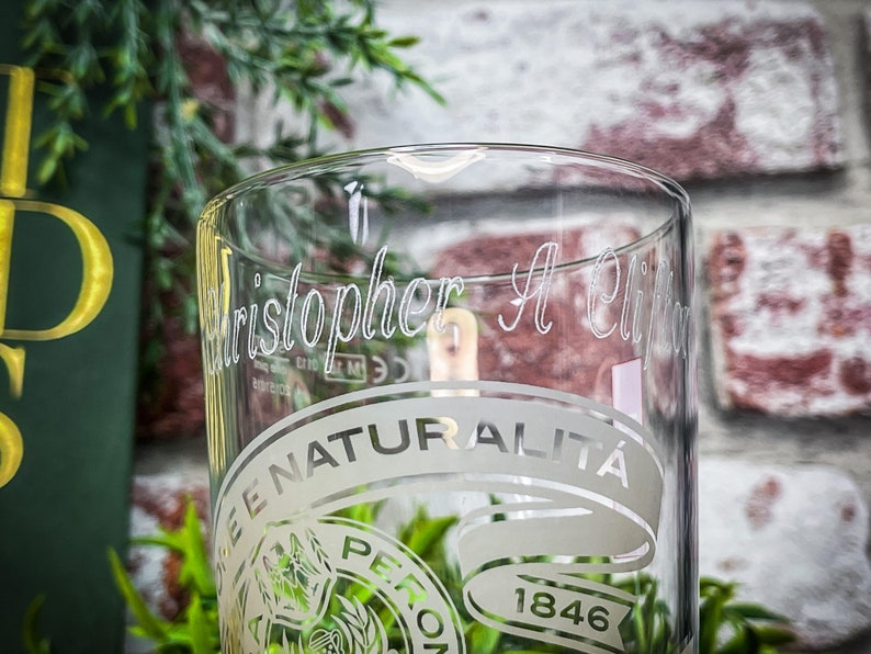 Engraved Peroni Nastro Azzurro Glass. Available in Pint or Half-Pint Engraved with your message. Great for Dad or any Italian Beer Lover zdjęcie 9