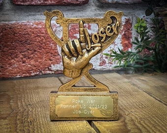 Trofeo de perdedor grabado: ¡Un regalo/presente de broma genial!