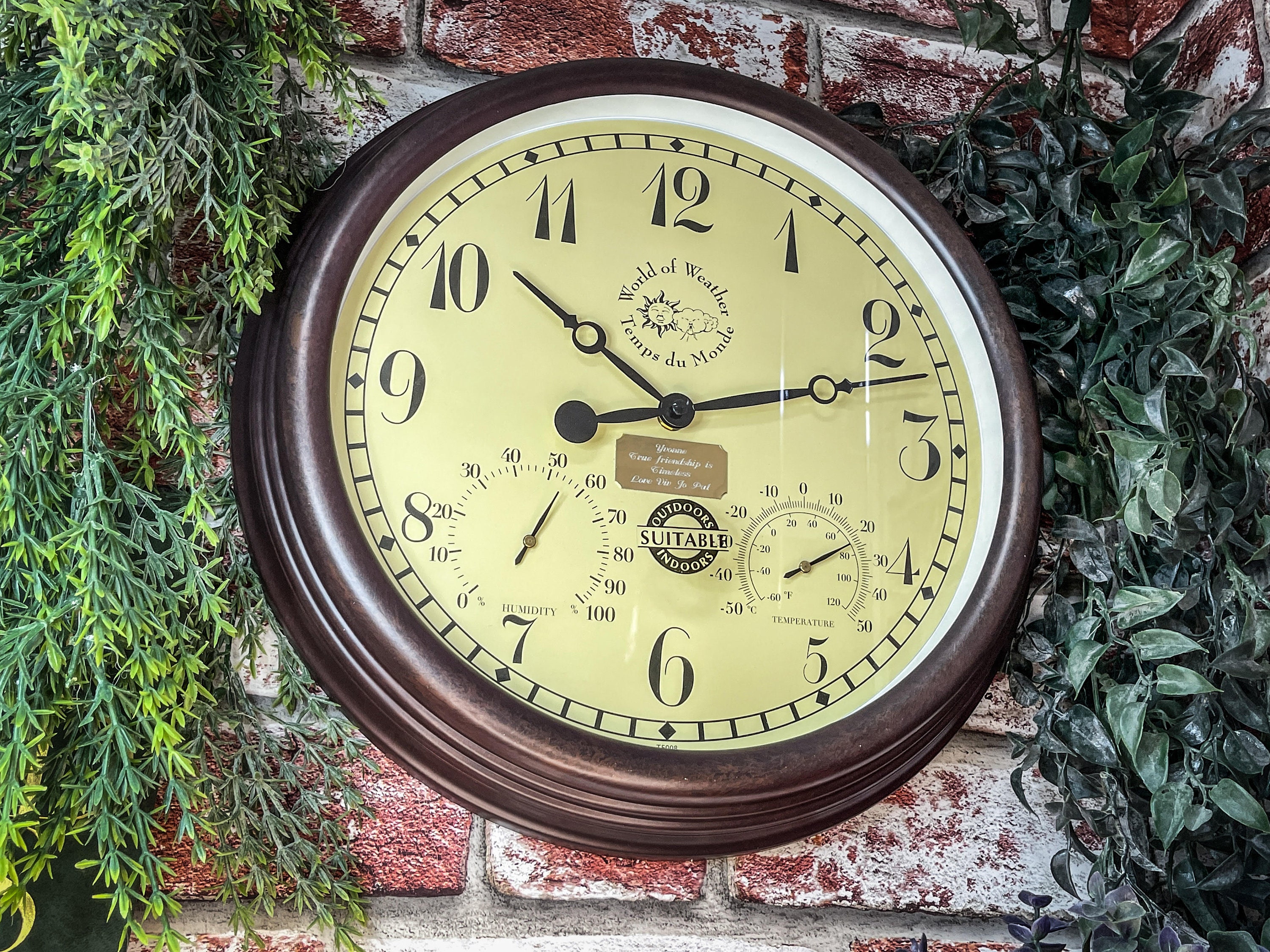 Outdoor Clocks Waterproof With Thermometer Combo Rustic Coastal Beach Wall Clock