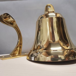 personalised Brass/Chrome Bell with fittings. Engraved with your message Perfect for Birthday Wedding Anniversary Home Boat Pub image 7