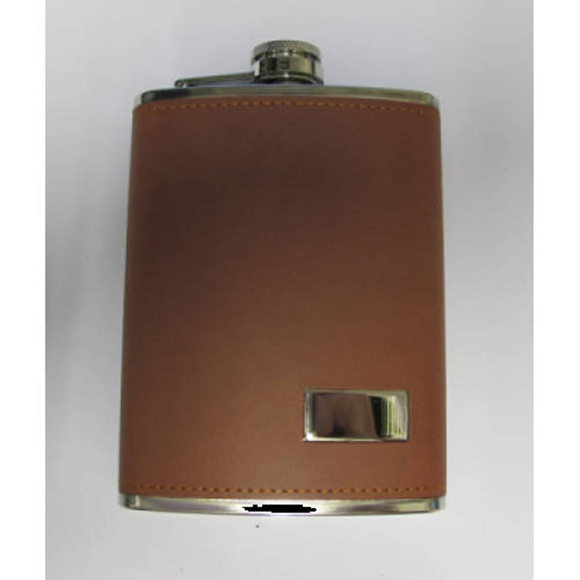 Personalised 8oz Brown Wrap Hip Flask Engraved With Initials Etsy