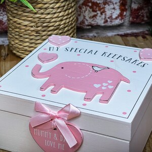 Personalised Blue  or Pink Petit Cheri keepsake Box - Gorgeous box for keeping those treasured memories - Laser engraved with baby's name