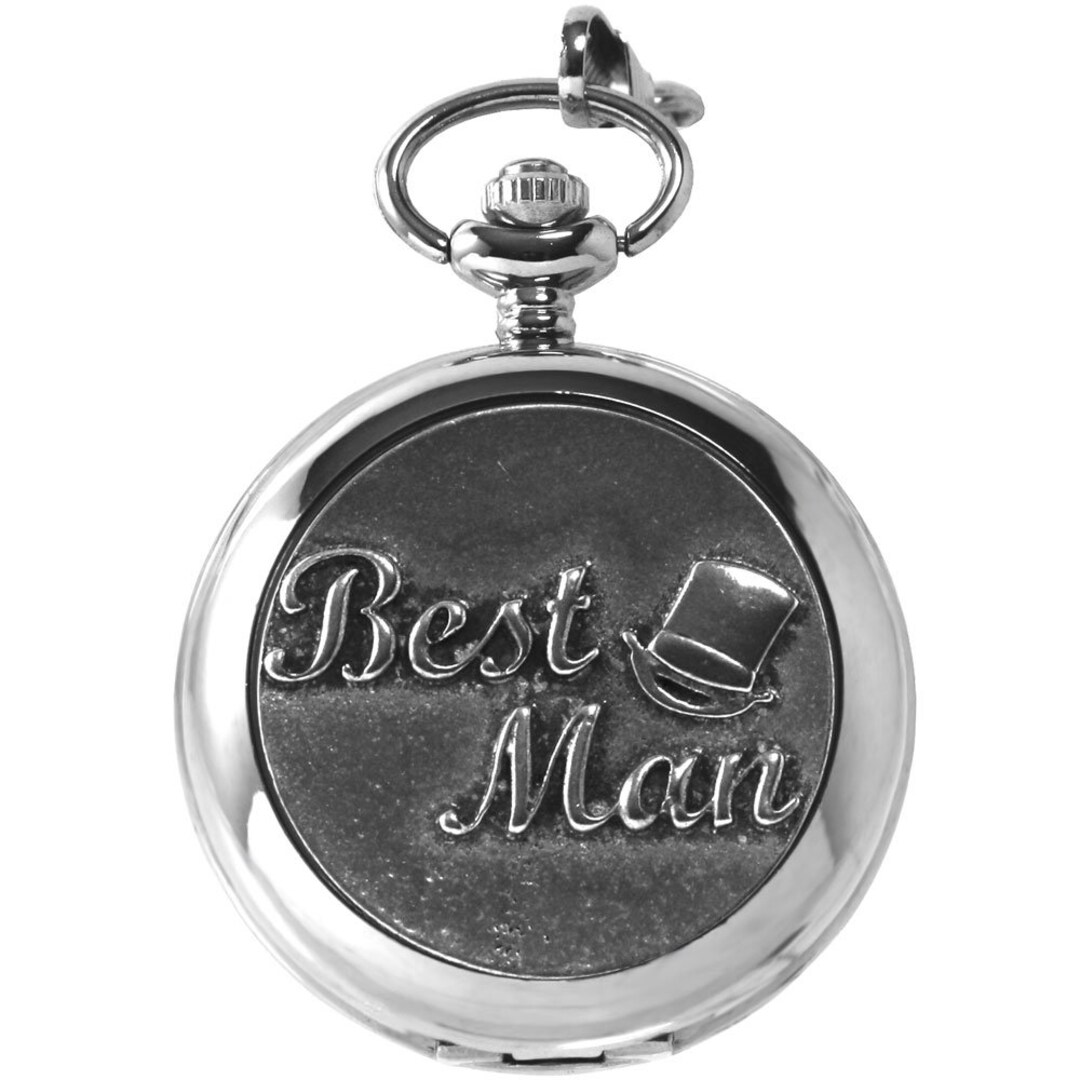 Best Man Pattern Pocket Watch Engraved With Your Message Etsy