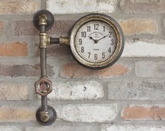 Impresionante reloj de pared con diseño de tubería: ideal para conversión de loft industrial o garaje