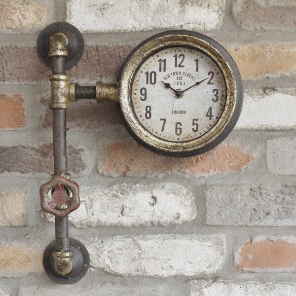 Stunning Pipe design Wall Clock - Ideal for Industrial loft conversion or Garage